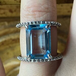 Sky Blue Topaz Sterling Silver Ring Size 5.75